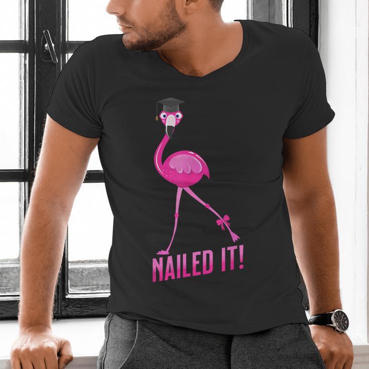 Flamingo Nailed It Graduation Flamingo Men's V-Neck T-Shirt