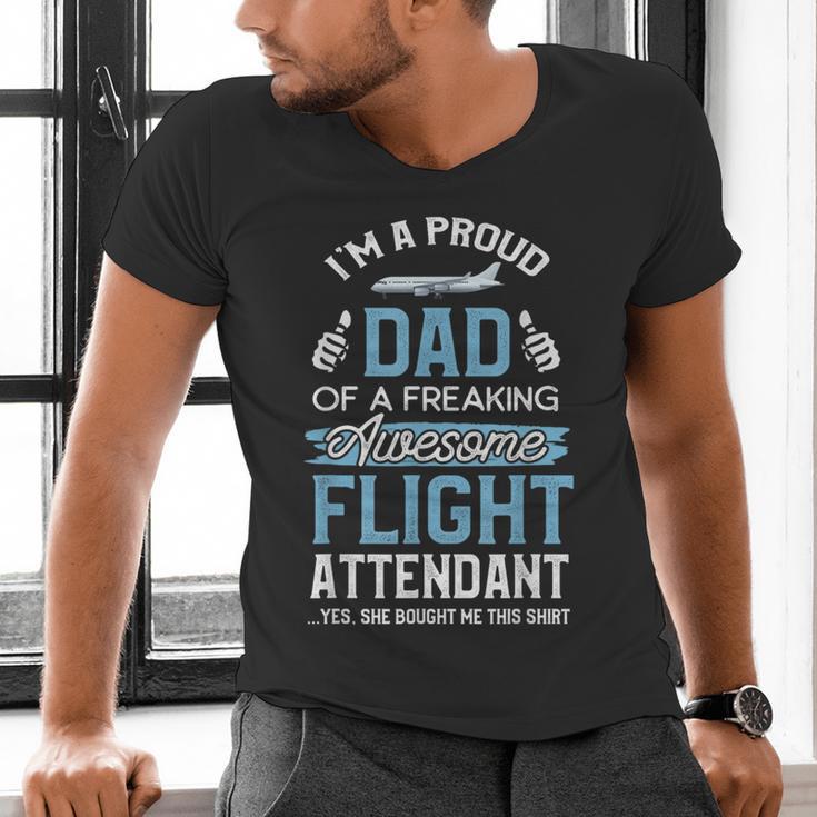 Flight Attendant Shirt For Dad Father Flight Attendant Men's V-Neck T-Shirt Flight Attendant Shirt For Dad Father Flight Attendant Men's V-Neck T-Shirt