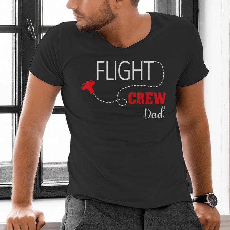 Flight Crew Airplane Birthday Dad Airplane Matching Family Men's V-Neck T-Shirt