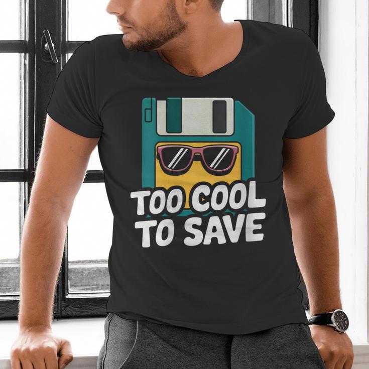 Floppy Disk Retro Tech Nostalgia Old School Computing Humor Men's V-Neck T-Shirt Floppy Disk Retro Tech Nostalgia Old School Computing Humor Men's V-Neck T-Shirt