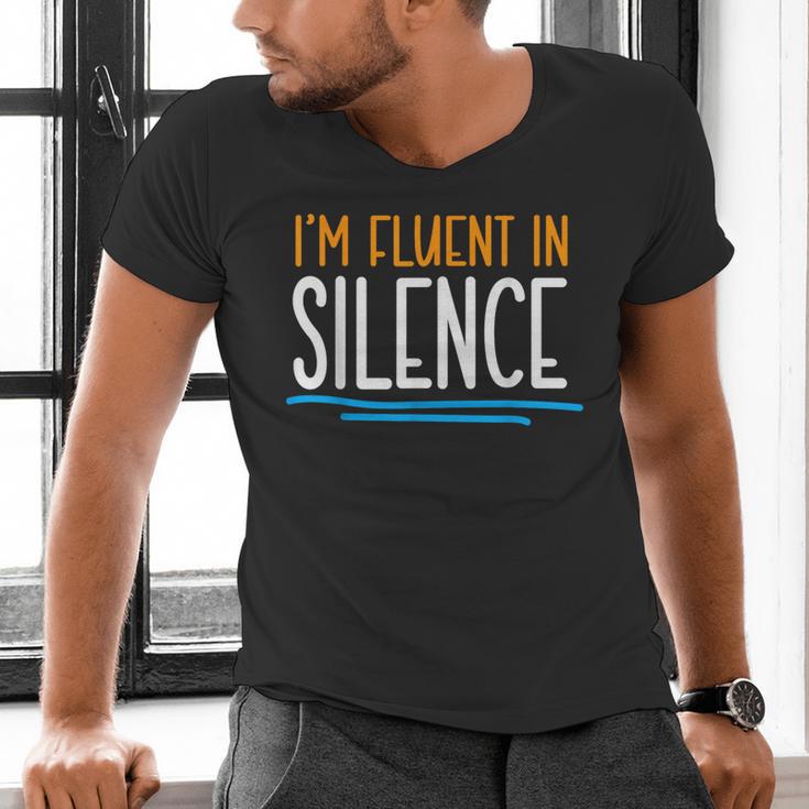 Im Fluent In Silence Introvert Men's V-Neck T-Shirt Im Fluent In Silence Introvert Men's V-Neck T-Shirt