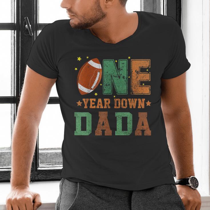 Football 1st Year One Down Dada Birthday For Dad Daddy Men's V-Neck T-Shirt