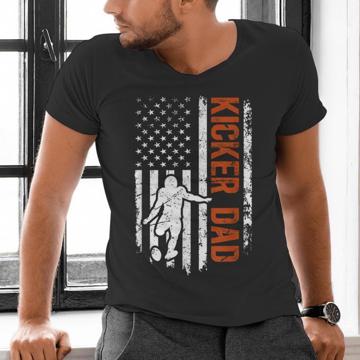 Football Kicker Dad Of A Football Kicker Father US Flag Men's V-Neck T-Shirt