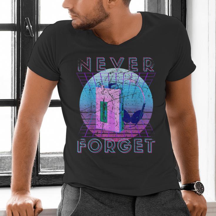 Never Forget Retro 80s 90s Nostalgia Men's V-Neck T-Shirt