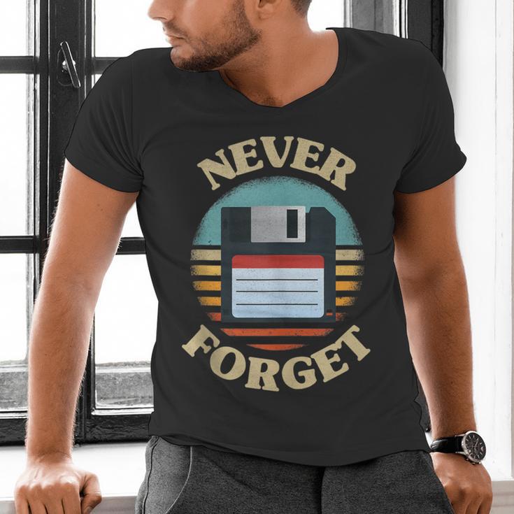 Never Forget Retro Diskette Nostalgia Vintage Men's V-Neck T-Shirt Never Forget Retro Diskette Nostalgia Vintage Men's V-Neck T-Shirt