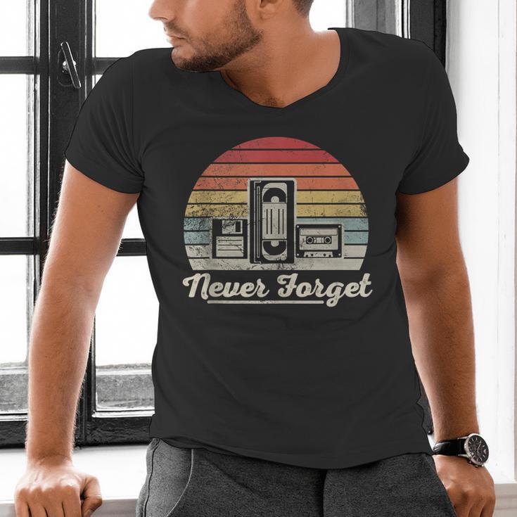 Never Forget Retro Nostalgia Vintage Cassette Men's V-Neck T-Shirt Never Forget Retro Nostalgia Vintage Cassette Men's V-Neck T-Shirt