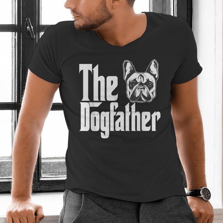 French Bulldog Dog Dad Dogfather Dogs Daddy Father Men's V-Neck T-Shirt