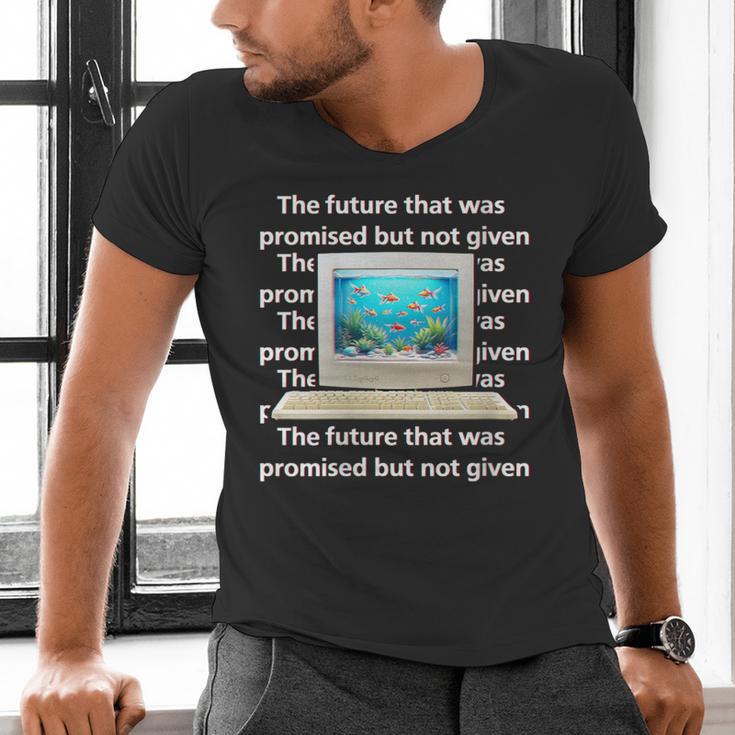 Frutiger Aero Aesthetic Tech The Future That Was Promised Men's V-Neck T-Shirt