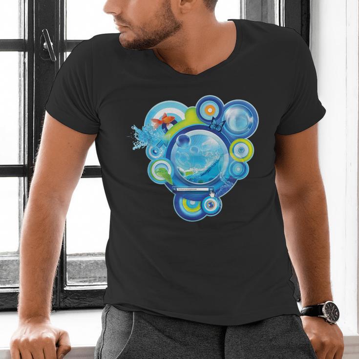 Frutiger Aero Metro Abstract Maximalism 2000s Nostalgia Men's V-Neck T-Shirt