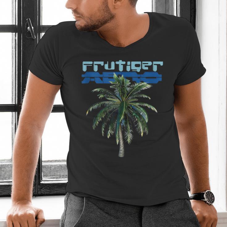 Frutiger Aero Palm Tree Y2k Aesthetic 2000s Trend Men's V-Neck T-Shirt
