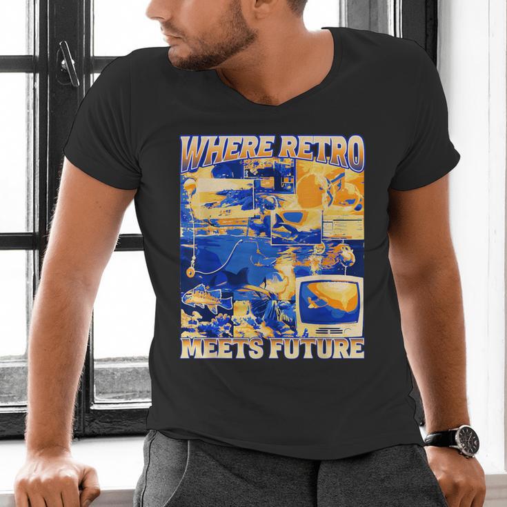 Frutiger Aero Retro Vibes Y2K 90's Vibes Men's V-Neck T-Shirt Frutiger Aero Retro Vibes Y2K 90's Vibes Men's V-Neck T-Shirt