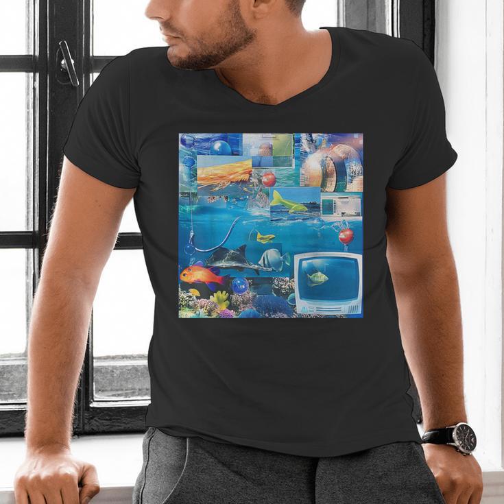 Frutiger Aero Retro Vibes Y2K Retro Grunge Men's V-Neck T-Shirt Frutiger Aero Retro Vibes Y2K Retro Grunge Men's V-Neck T-Shirt