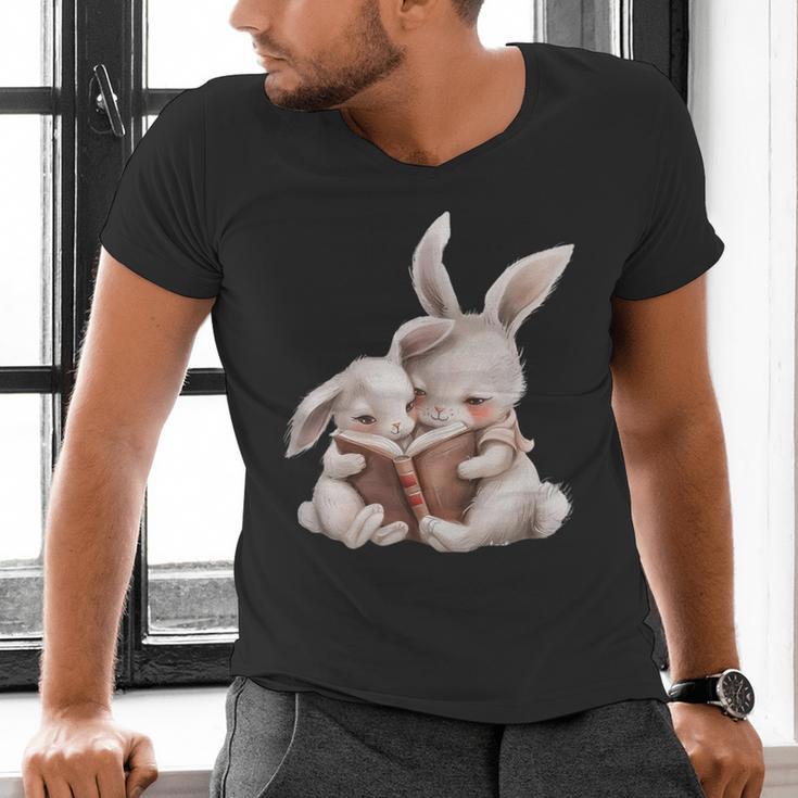 Funny Book Reading Quote For Women And Girls Rabbits Men's V-Neck T-Shirt