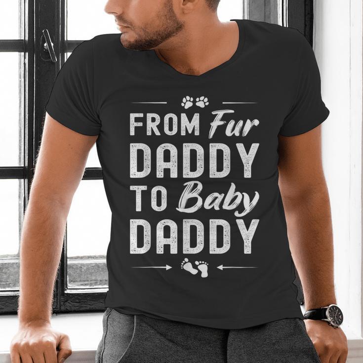 From Fur Daddy To Baby Daddy Dog Dad Fathers Pregnancy Small Men's V-Neck T-Shirt