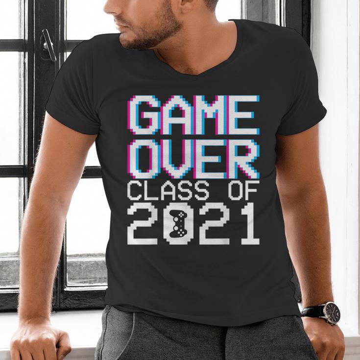 Game Over Class Of 2021 Video Games Graduation Gamer Men's V-Neck T-Shirt