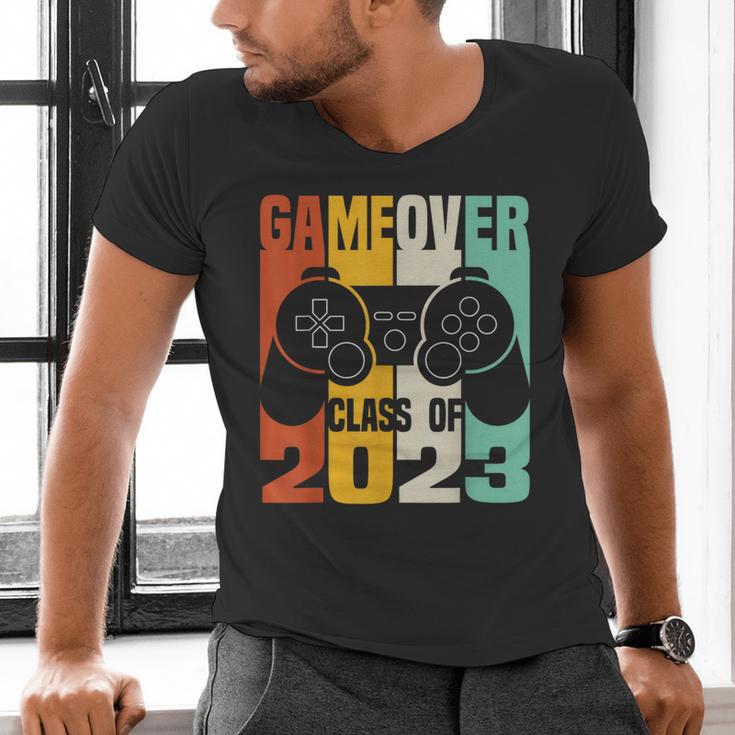 GAME OVER Class Of 2023 Video Games Vintage Graduation Gamer Men's V-Neck T-Shirt
