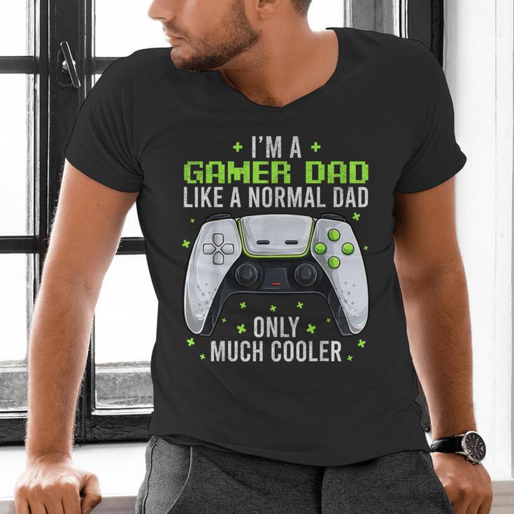 Gamer Dad Gaming Shirts Fathers Day Video Game Daddy Men's V-Neck T-Shirt
