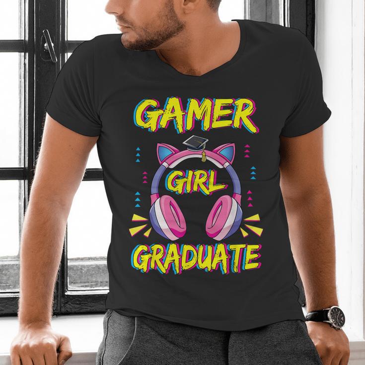 Gamer Girl Graduate Shirt Girls Kids Gamer Graduation Men's V-Neck T-Shirt
