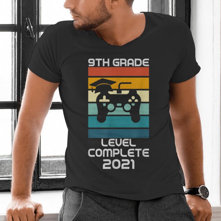 Gamer Graduation 2021 Retro 9th Grade Level Complete Men's V-Neck T-Shirt