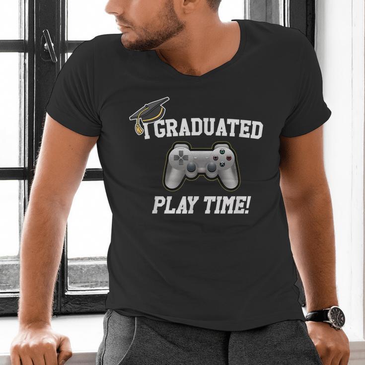 Gamers Graduation I Graduated Play Time Gamer Men's V-Neck T-Shirt