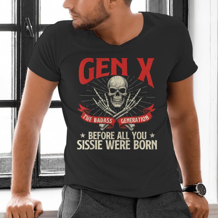 Gen X The Badass Generation Generation X Gen Xer Nostalgia Men's V-Neck T-Shirt