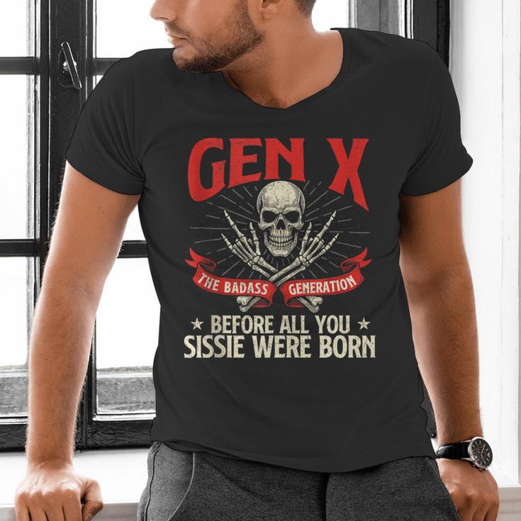 Gen X The Badass Generation Generation X Gen Xer Nostalgia Men's V-Neck T-Shirt