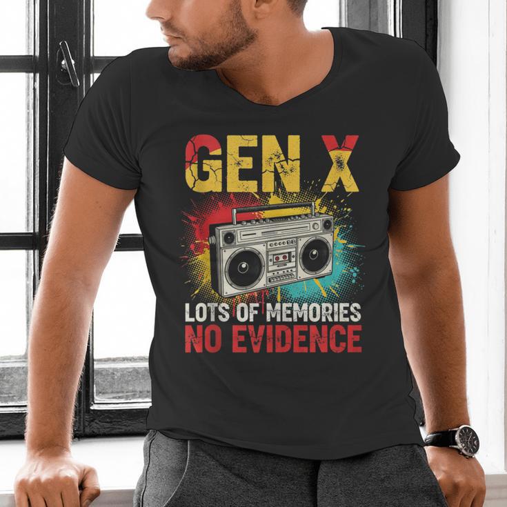 Gen X Lots Of Memories No Evidence Retro Nostalgia Humor Men's V-Neck T-Shirt