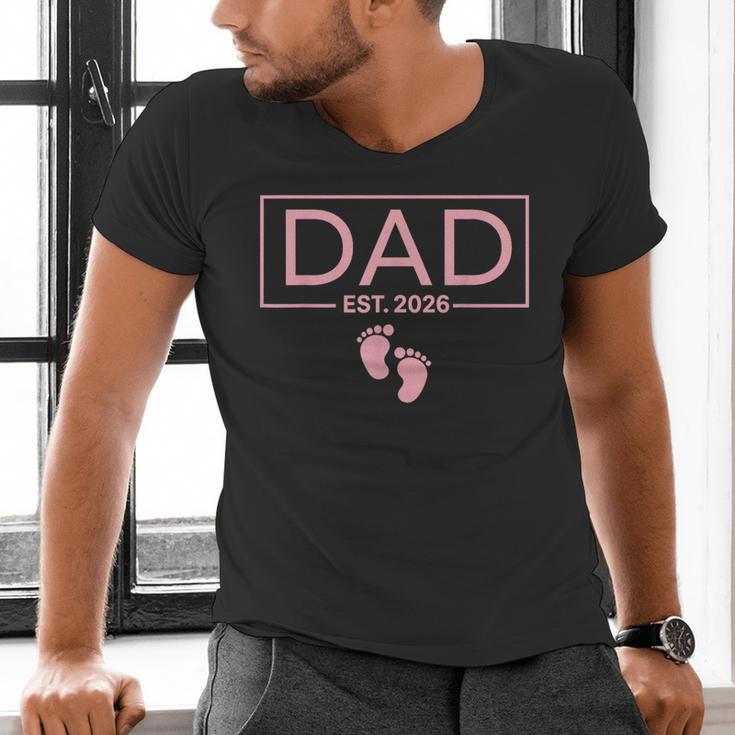Girl Dad Est 2026 To Be First Time Girl Dad New Daddy Men's V-Neck T-Shirt