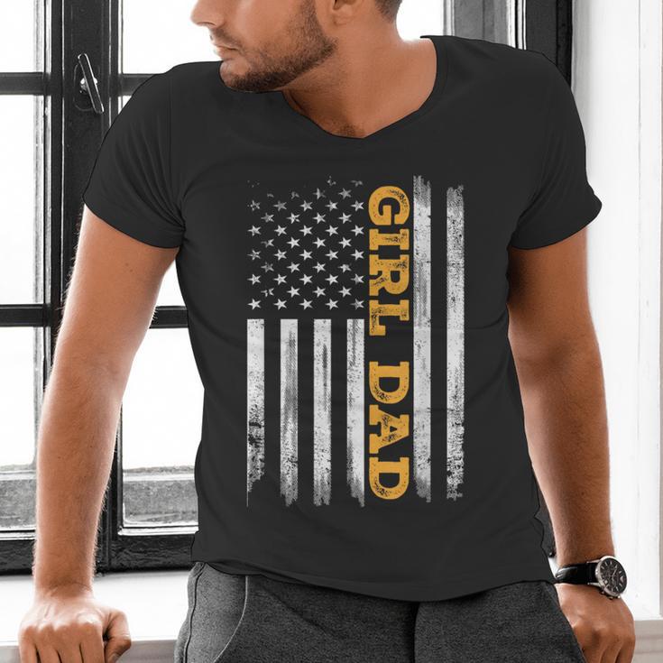 Girl Dad Father's Day Dad Daughter Dad Of Girls Outnumbered Men's V-Neck T-Shirt