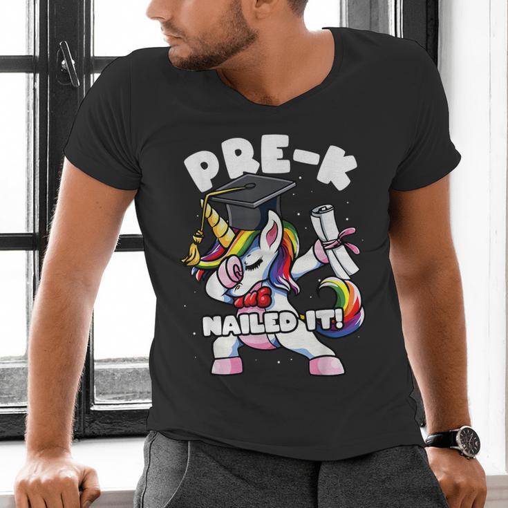 Girls Dabbing Unicorn Pre-K PreSchool Nailed It Graduation Men's V-Neck T-Shirt