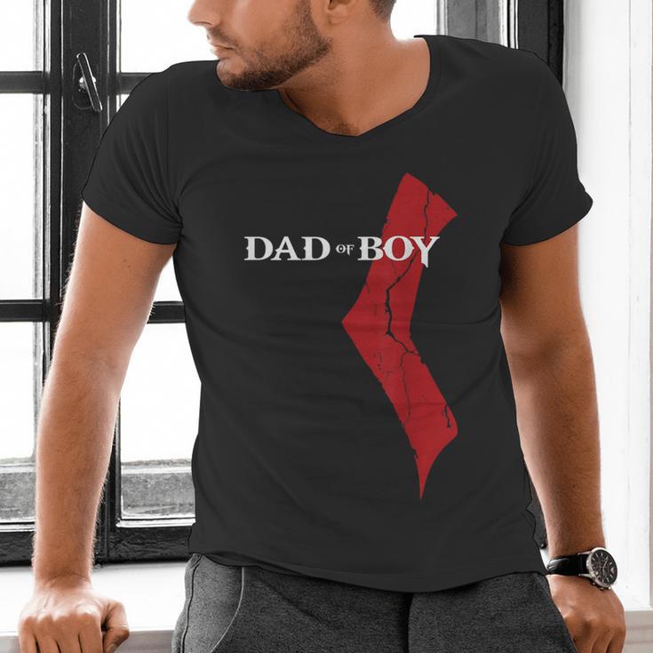 God Of Boy Dad Video Game Tshirt Father's Day Edition Men's V-Neck T-Shirt