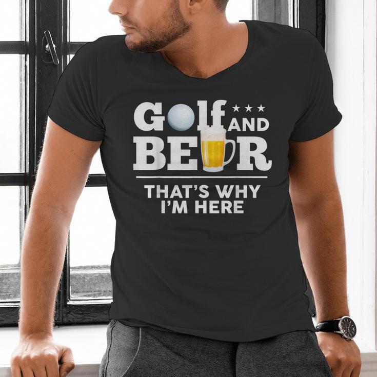 Golf And Beer Joke Dad Fathers Day Drinking Birthday Small Men's V-Neck T-Shirt