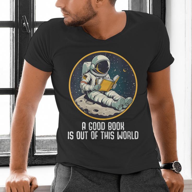 Good Book Is Out Of This World Space Reading Lover Men's V-Neck T-Shirt
