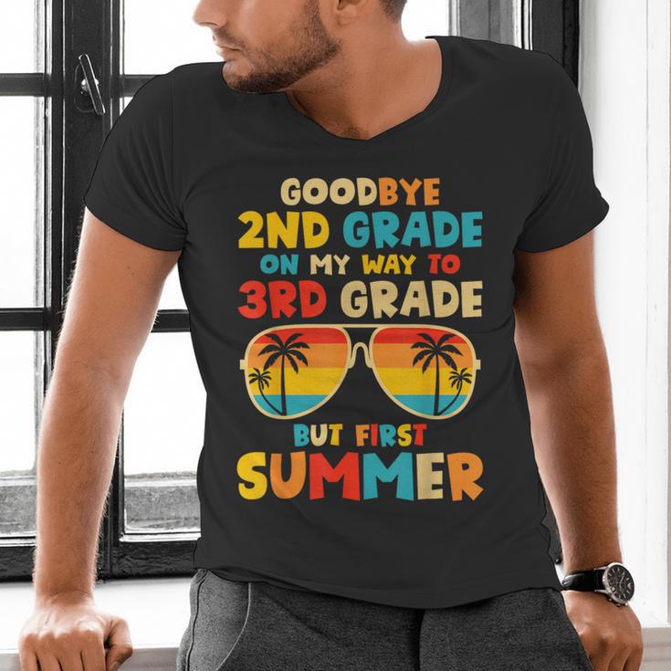 Goodbye 2nd Grade Graduation To 3rd Grade Hello Summer Kids Men's V-Neck T-Shirt