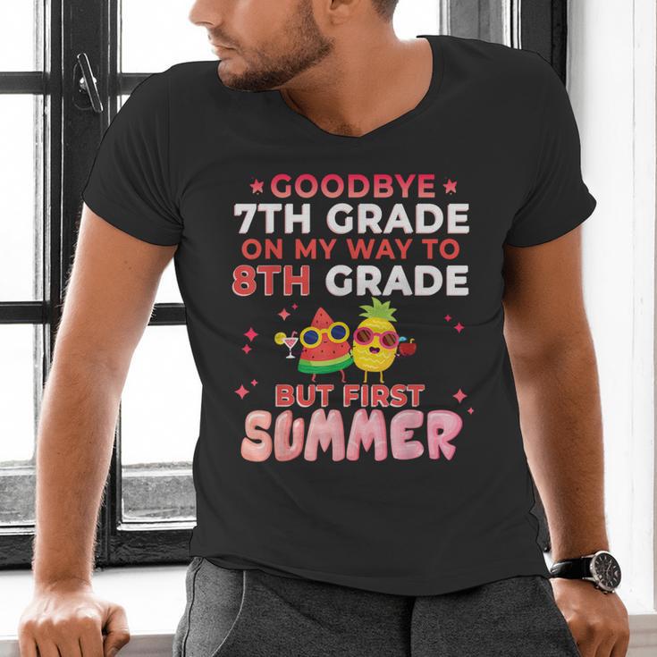Goodbye 7th Grade Graduation To 8th Grade Hello Summer Men's V-Neck T-Shirt