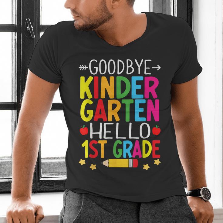 Goodbye Kinder Garten Hello 1st Grade Graduation 2024 Men's V-Neck T-Shirt