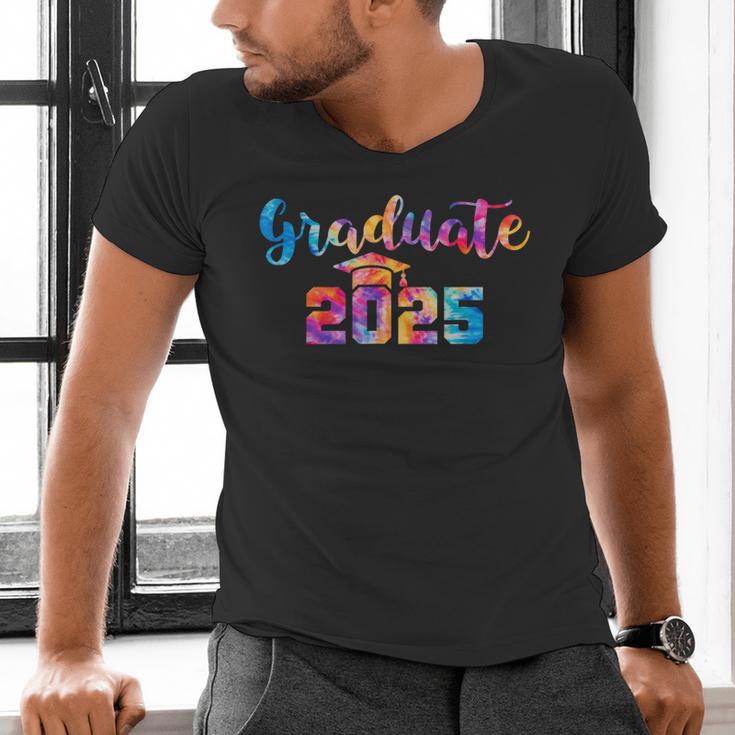 Graduate 2025 Tie Dye Graduation 2025 Class Of 2025 Senior Men's V-Neck T-Shirt