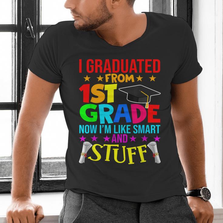 I Graduated From 1st Grade Graduation Matching Student Men's V-Neck T-Shirt