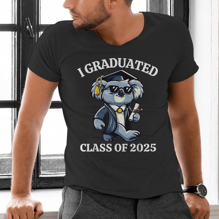 I Graduated Graduate Class Of 2025 Koala Graduation Men's V-Neck T-Shirt