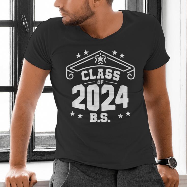 Graduation BS Class Of 2024 Grad Congratulations Graduate Men's V-Neck T-Shirt