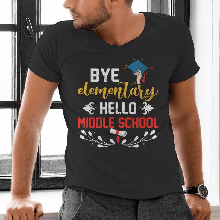 Graduation Bye Elementary Hello Middle School Graduate Men's V-Neck T-Shirt