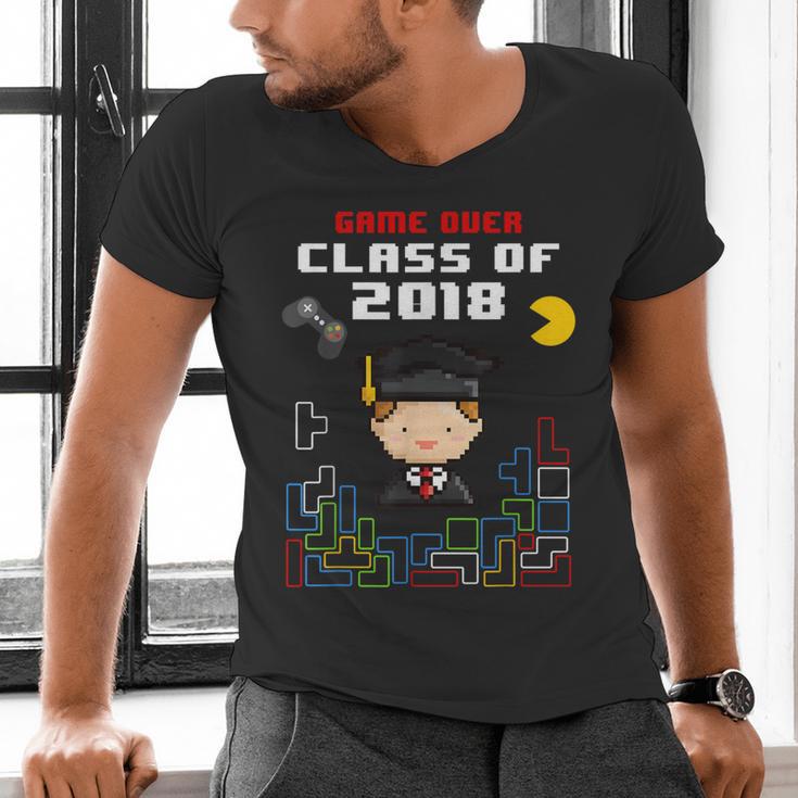 Graduation Class Of 2018 Game Over 8-Bit Gamer Men's V-Neck T-Shirt