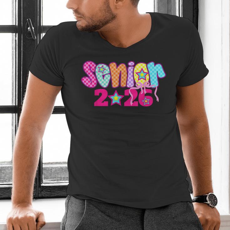 Graduation Class Of 2026 Senior Pink Coquette Bow 2026 Grade Men's V-Neck T-Shirt