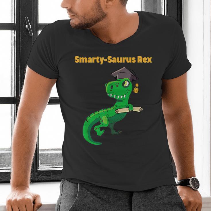 Graduation Dinosaur Smarty Saurus Rex Diploma Dinosaur Men's V-Neck T-Shirt
