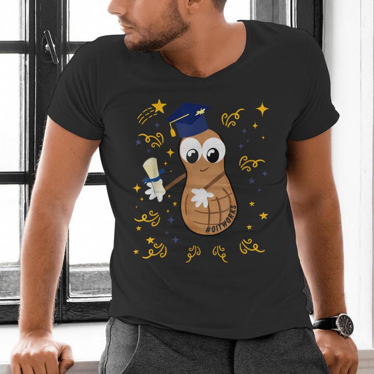 Graduation Flossing Peanut OIT Men's V-Neck T-Shirt