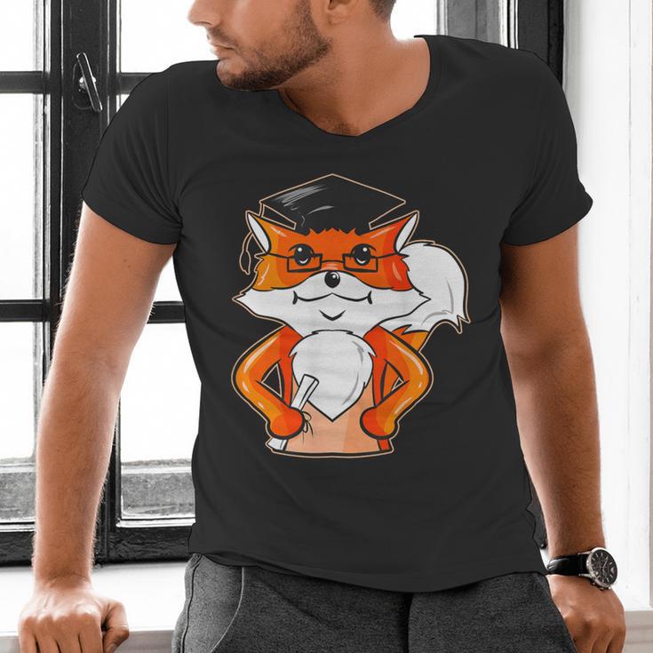 Graduation Fox School Bachelor Master Doctor Study Men's V-Neck T-Shirt