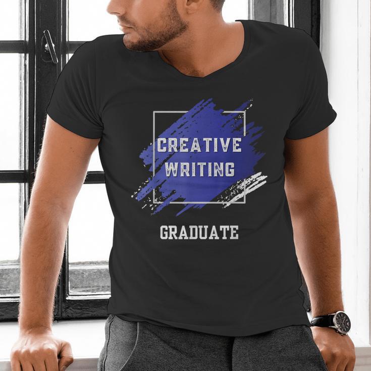 Graduation Graduated Creative Writing Degree University Men's V-Neck T-Shirt