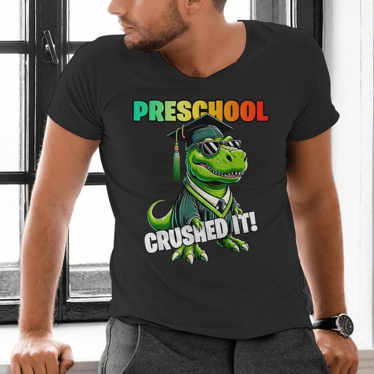 Graduation Preschool DinosaurRex Crushed It Boys Grad Men's V-Neck T-Shirt