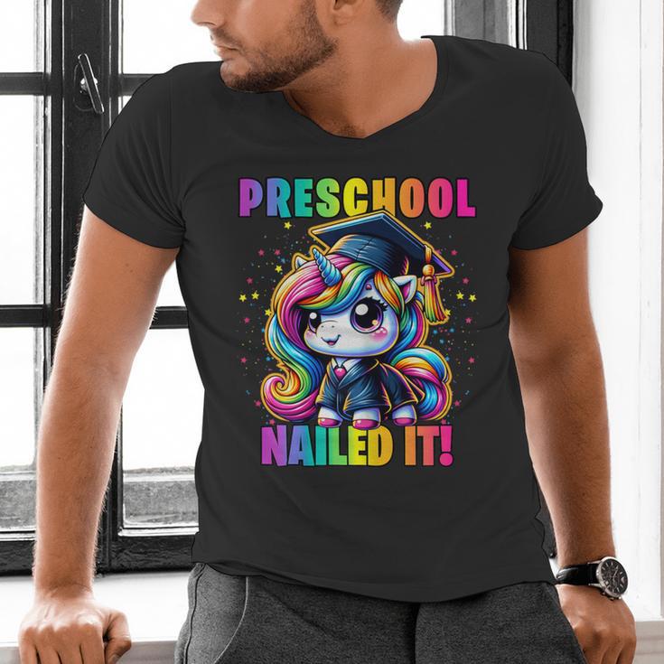 Graduation Preschool Unicorn Nailed It Pre-K Girls Grad Men's V-Neck T-Shirt