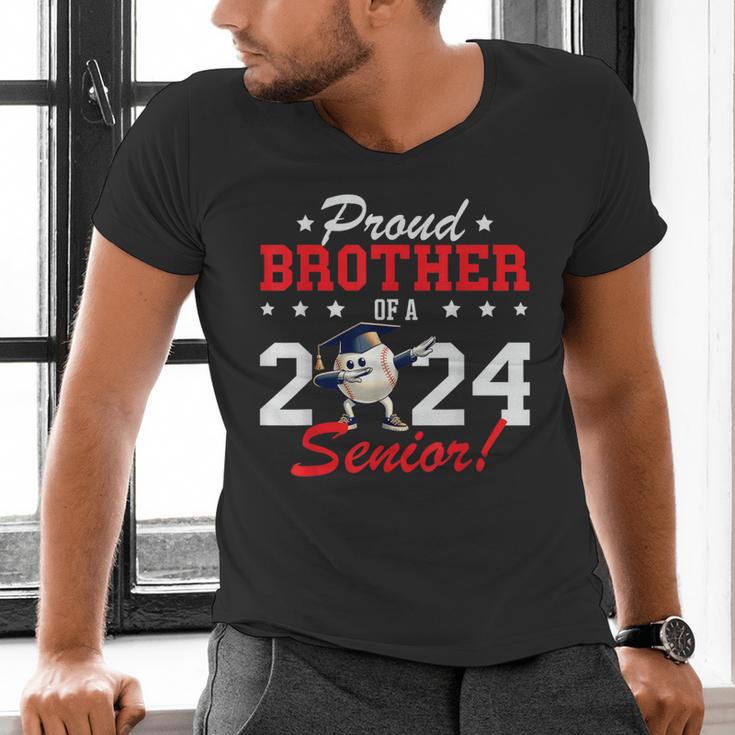 Graduation Proud Brother Of A 2024 Senior Baseball Player Men's V-Neck T-Shirt